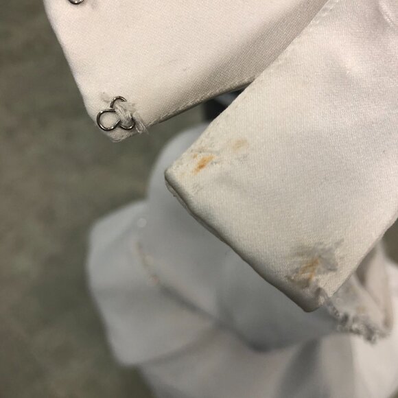 SAMPLE Choker Halter Wedding Dress, White A-Line Sexy, Chiffon Belted Beachy - Picture 11 of 15